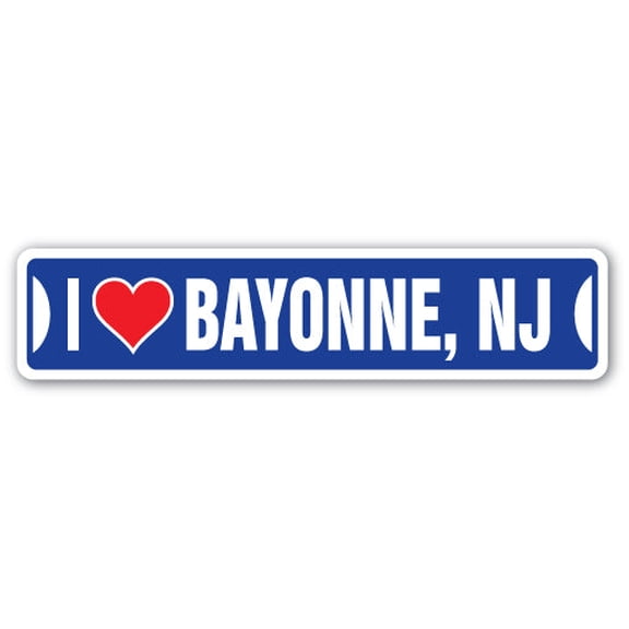 I LOVE BAYONNE NEW JERSEY Street Sign nj city state us wall road décor gift