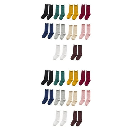 

wrea2pcs Winter Autumn Children Solid Color Socks Candy Color Kids Long Sockings Baby Toddler Cotton High Socks