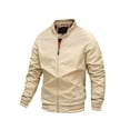 thumbnail image 2 of SUNSIOM Veste Bomber Légère pour Hommes Automne Imprimé Rayé Manches Longues Col Montant Zip Ajustée, 2 of 5