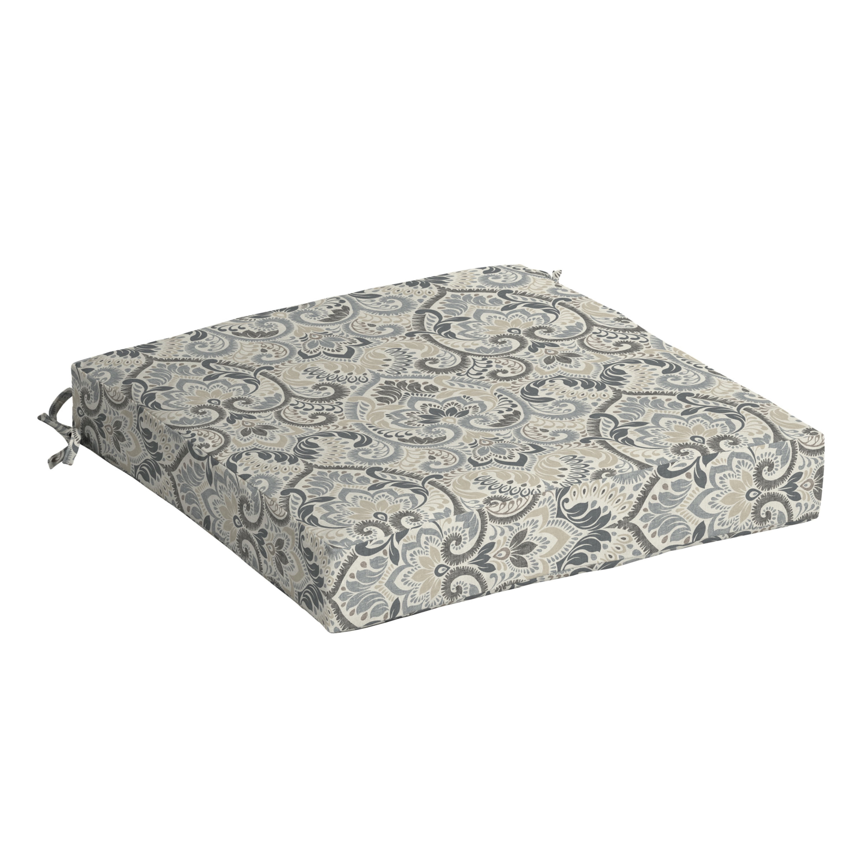 Arden Selections Outdoor Seat Cushion 21 x 21, Neutral Aurora Damask