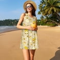 thumbnail image 3 of Balery Cute Bee Gnomes Vestidos de verano para mujer con estampado: vestido holgado sin mangas, vestido playero informal y cómodo para días calurosos., 3 of 7
