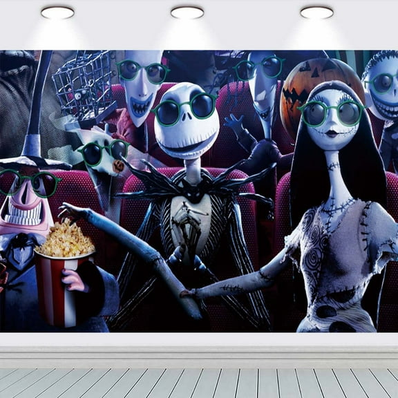 Nightmare Before Christmas 2 Poster Backdrop Banner Party Supplies Birthday Decorations Background for Photography Taspestry