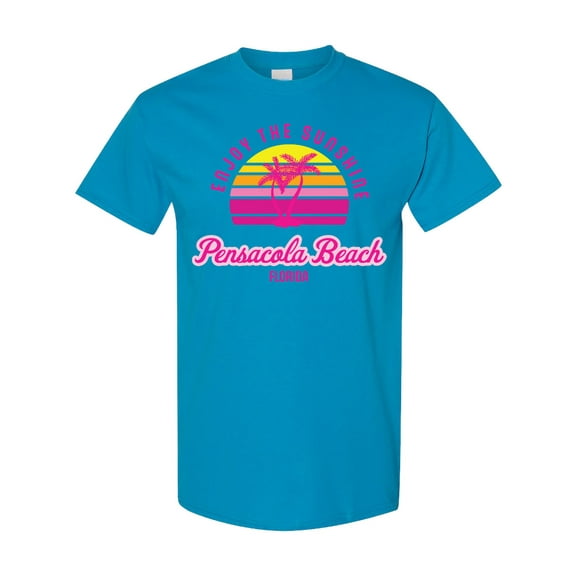 Inktastic Summer Enjoy the Sunshine Pensacola Beach Florida in Pink T-Shirt