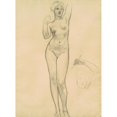 thumbnail image 2 of John Singer Sargent 11x14 Gold Ornate Wood Frame and Double Matted Museum Art Print Titled - Studies of Aphrodite for ‘Aphrodite and Eros’ (1919-1920), 2 of 4