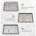 thumbnail image 3 of ProCase Set of 3 Stackable Jewelry Trays Organizer for Drawers, Jewellery Drawer Insert Divider Jewel Display Storage Container with Removable Dividers for Ring Earring Necklace Bracelet Watch -Black, 3 of 7