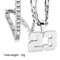 thumbnail image 3 of HIJONES Men's Stainless Steel Athletes Number 00-99 Necklaces Sport Pendant Chain Baseball/Basketball/Football Team Inspiration Jewelry Silver Number 32, 3 of 6