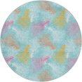 thumbnail image 2 of Addison Rugs Dream Shag Premium Machine Washable Transitional Coral Aqua Round Rug, 8' x 8', 2 of 8