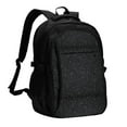 thumbnail image 1 of Balery Black Glitter Mochila con carga USB para hombre y mujer - Mochila impermeable y antirrobo para laptop con puerto USB para viajes, trabajo, 1 of 7