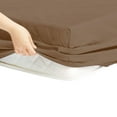 thumbnail image 2 of The Great American Store- 1800 Series 100% Authentic Microfiber Pack of 4 Fitted Sheet / Bottom Sheet 24 Inch Deep Pocket (Solid Chocolate, Twin) - ALL ROUND ELASTIC FOR PERFECT FIT, 2 of 6