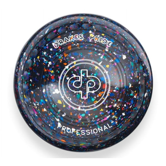 Drakes Pride Professional Bowls - Black Harlequin, Gripped, Size 1, Heavy