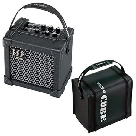 Roland Micro Cube GX Battery Powered Guitar Combo Amp with CB-MCC1B Cover- Black -