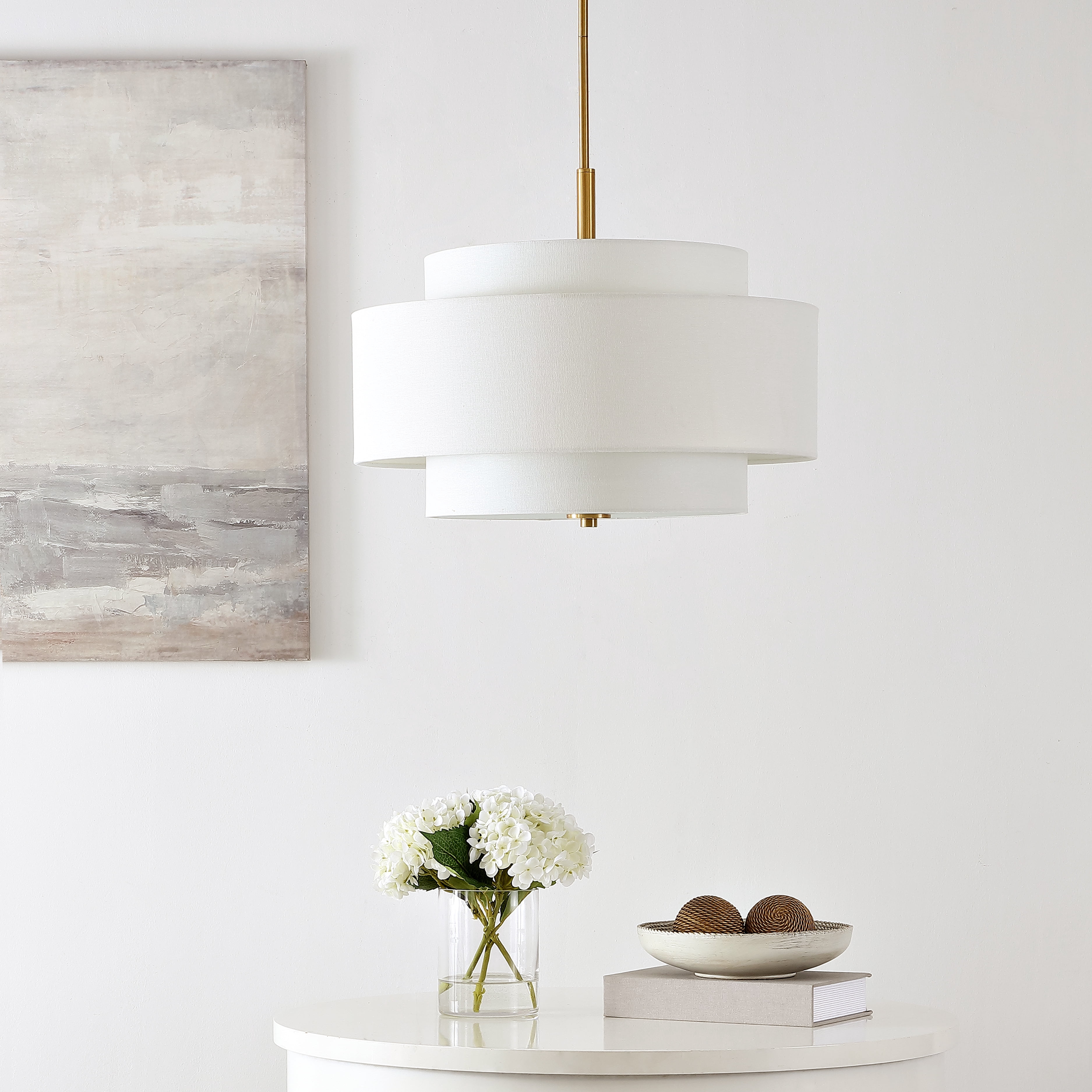 SAFAVIEH Cambrie 3-Light Modern Brass Gold Iron Chandelier