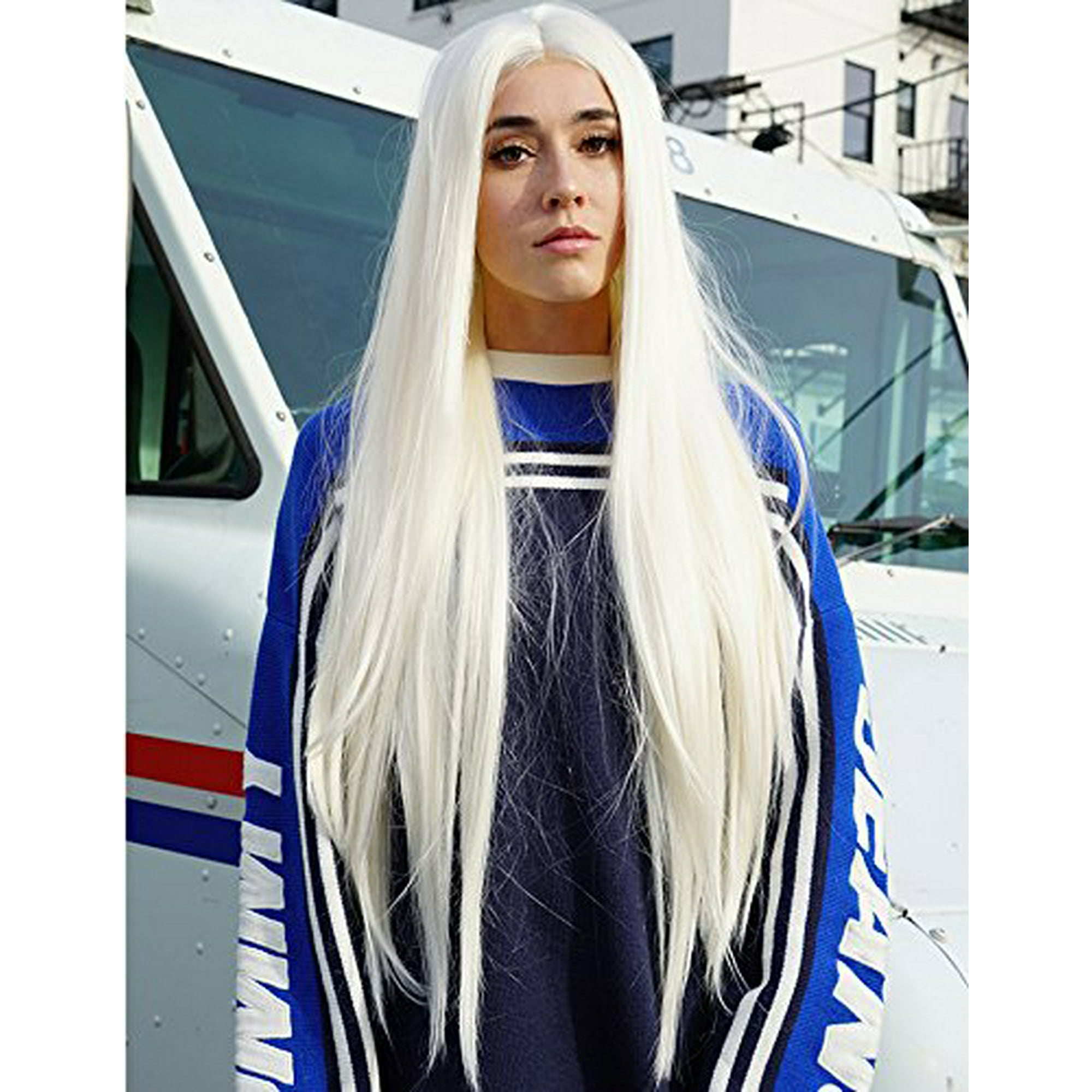 K Ryssma Platinum Blonde Lace Front Wigs For Women Silk Straight