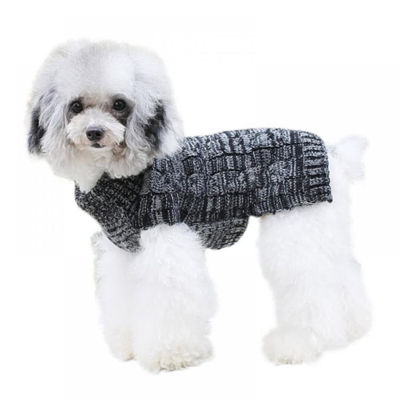 Dog Pet Sweater, Winter Warm Dog Cat Jumpers Clothes, Comfortable Pet Coat Costume Puppy Jumper Kitten Sweater Apparel for Small Medium Dogs Cats Black XS
