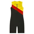 thumbnail image 3 of CHICTRY Kids Boys One-piece Swimming Bodysuit Color Contrast Gymnastics Cycling Sports Jumpsuit Yellow 8, 3 of 5