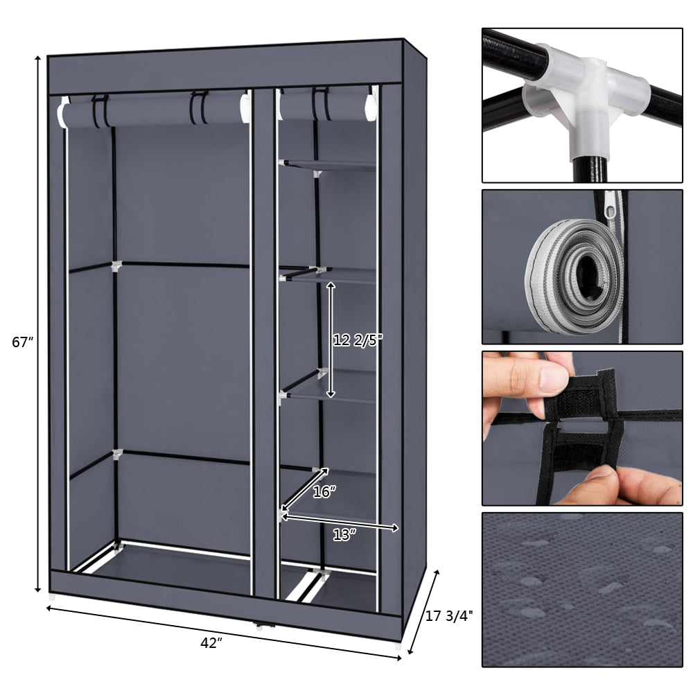 Zimtown Independent Zipper Portable Closet Storage Organizer Clothes