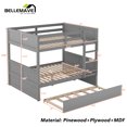 thumbnail image 3 of BELLEMAVE Full Over Full Bunk Bed, Wood Bunk Bed Frame with Twin Trundle, Fence Shaped Guardrails, Ladder, Headboard, Convertible into 2 Bed, Full Bunk Bed for Adult, Teens, Kids(Gray), 3 of 11