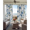thumbnail image 4 of Spring Blue Floral Blackout Curtains 90 Inches Long for Bedroom, Ombre Garden Flower Botanical Blooms Thermal Insulated Room Darkening Black Out Window Curtain Panels Grommet Drapes for Living Room, 4 of 8