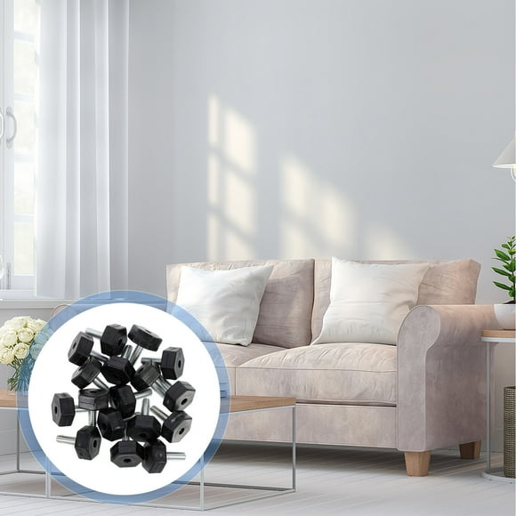 Milisten 20pcs Adjustable Table Feet For Home Furniture Black Plastic Levelers