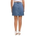 thumbnail image 3 of INSPIRE CHIC Women's Jean Skirt Casual High Waisted Front Pockets Classic Trendy Mini Denim Skirt 2XL Light Gray Blue, 3 of 5