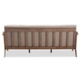 thumbnail image 5 of Baxton Studio Bianca Mid-Century Modern Walnut Wood Light Grey Fabric Tufted 3-Seater Sofa, 5 of 7
