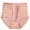 Pink, variant on Lovskoo 2024 Plus Size Underwear for Women Breathable Solid Lace High Waist Leak Proof Cotton Crotch Shorts Underwear Panties Pink