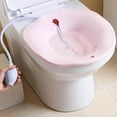 thumbnail image 1 of Milaget Toilet Sitz Bath Tub Hip Basin with Flusher for Hemorrhoids Pink, 1 of 2
