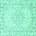 thumbnail image 1 of Ahgly Company Indoor Square Persian Turquoise Blue Traditional Area Rugs, 7' Square, 1 of 4