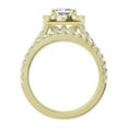 thumbnail image 3 of Unique Moments 2 Ctw Lab Grown Princess Halo Diamond Engagement Matching Wedding Ring Set 10K Yellow Gold, 3 of 6