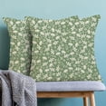 thumbnail image 5 of Spring Sage Green Pillow Covers 18 X 18 Inch Set of 2, Vintage Cute Floral Decorative Throw Pillows Rustic Seasonal Farmhouse Flower Pillowcase Linen Cushion Case for Outdoor Home Sofa Couch, 5 of 6