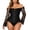 Black, variant on Womens Shapewear Women's Lace Long Sleeve Corset Bodysuit Stage Performance Weight Loss Helper Black M
