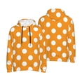 thumbnail image 4 of Zufioo Orange And White Polka Dot Design Fleece Comfortable Hoodie for Mens,Sweatshirt for Men,Pullover Hooded Sweatshirt for Men -Small, 4 of 5