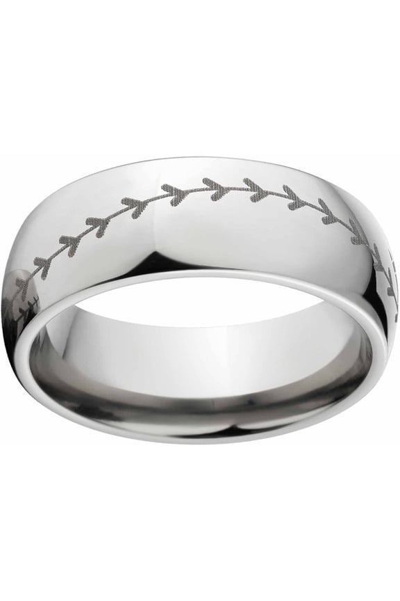 Men's 8mm Titanium Baseball Band with Comfort Fit Design