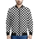 thumbnail image 2 of Chaqueta con cremallera a cuadros con estampado 3D multicolor para hombre, sudadera de gran tamaño, chaquetas de calle para primavera y otoño, abrigos de manga larga, 2 of 4