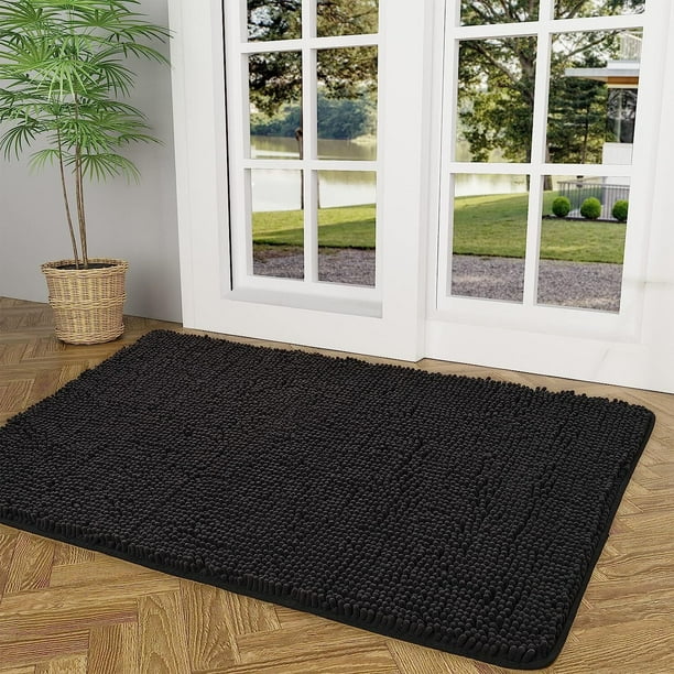 Dwelke Chenille Indoor Door Mat Bathroom Rug,Super Absorbent Mud Mats