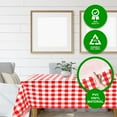 thumbnail image 3 of Sorfey Checkered Dining Table Cover Vinyl Table Cloth with Flannel, Red 104" x 60", 3 of 6