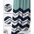 thumbnail image 3 of Black Chevron Blackout Curtains for Bedroom Living Room Darkening Curtains 90 Inch Geometric Turquoise Wavy Striped White Black Out Window Curtain Privacy Window Treatment Grommet Drapes 52"x90"x2, 3 of 9