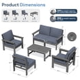 thumbnail image 3 of SERWALL Outdoor Patio Furniture Set, 6-Piece HDPE Outdoor Sofa Set Patio Conversation Set, Grey Frame with Grey Cushions, 3 of 10