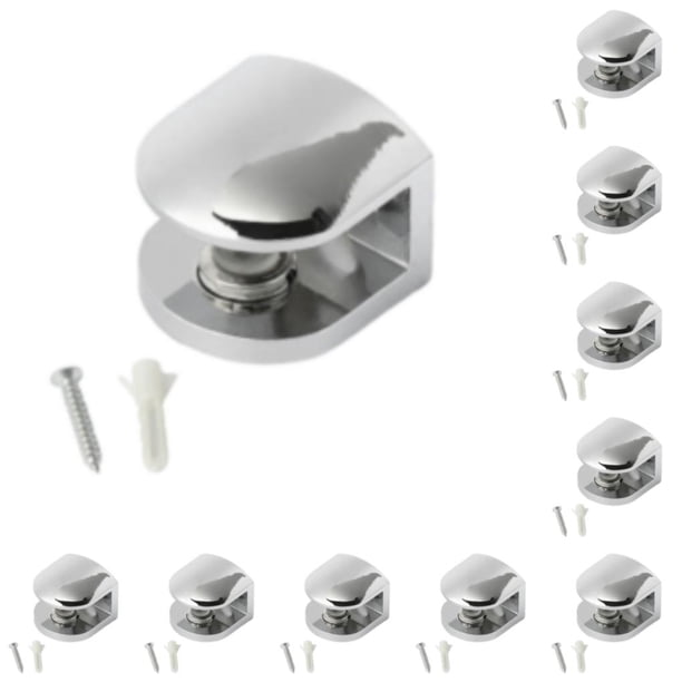Moyic Estante de vidrio fundido a presión galvanizado moderno gabinete a prueba de humedad vitrina abrazadera soporte Hardware 8-10mm 8-10 mm 10piezas
