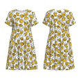 thumbnail image 3 of Bixox Robe d'Été à Manches Courtes pour Femmes Robe Ample Longueur Genou avec Poches-Bière, 3 of 7