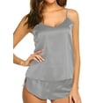 thumbnail image 2 of ZAXARRA Ensemble de Pyjama 2 Pcs pour Femmes, Débardeur à Bretelles Spaghetti Col en V et Shorts Ensemble de Nuit, 2 of 6