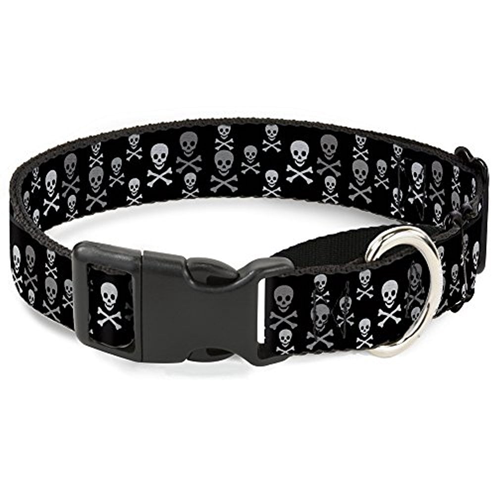 buckle-down mgc-w31315-l multi skull black gray martingale dog collar