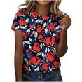 thumbnail image 3 of Jsaierl Summer Tops for Women 2025 Casual T-Shirts Shirts Graphic Tee Short Sleeve Top Floral Print Loose Top, 3 of 6