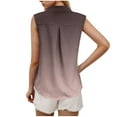 thumbnail image 6 of Tops for Women under $5 Sleeveless Lapel V-neck Printed Casual Button Up Work Shirt Pink XL, 6 of 6