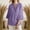 A459 Purple, variant on Xdegoge Linen Blouse for Women Henley V Neck Three Quarter Bell Sleeve Professional Work Office Dressy Vibe Regular Fit Solid Pintuck Pleated Front Design Smooth Flowy Fabric Summer Spring Tops