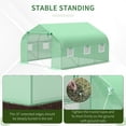 thumbnail image 6 of Outsunny 12' x 10' x 7' Outdoor Walk-in Greenhouse, Tunnel Green House with Roll-up Windows, Zippered Door, PE Cover, Heavy Duty Steel Frame, Green, 6 of 10