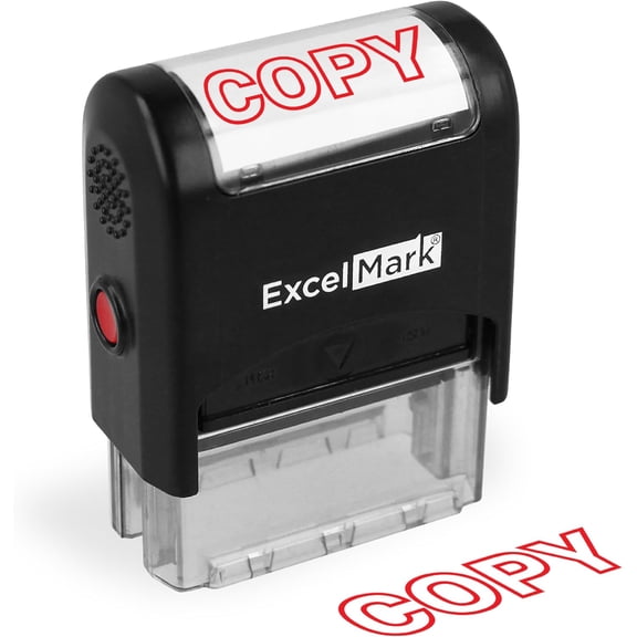 ExcelMark Copy Rubber Stamps, Automatically Self Inking Stamps for Rapid, Repetitive Stamping, Red Ink