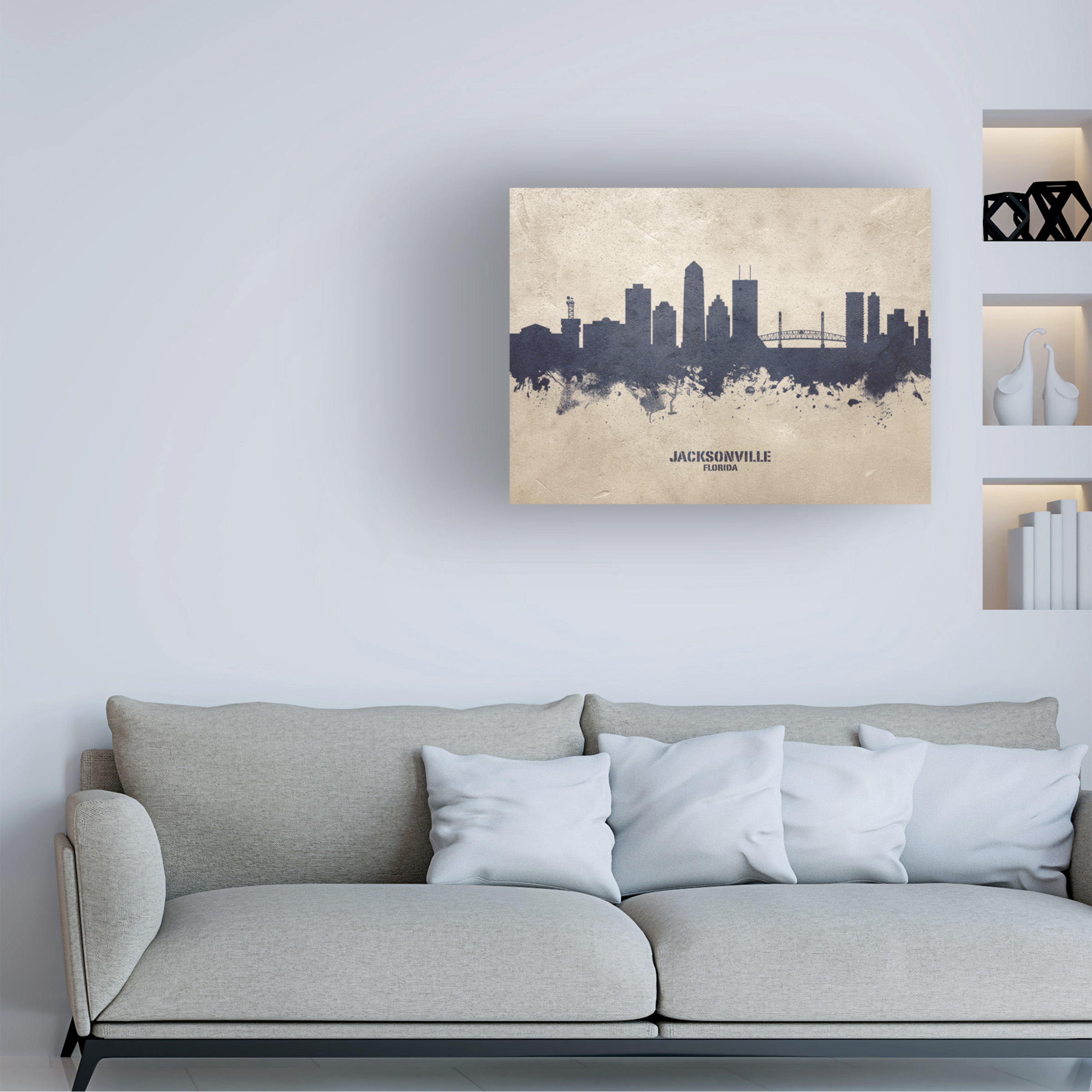 Michael Tompsett 'Jacksonville Florida Skyline Concrete' Canvas Art