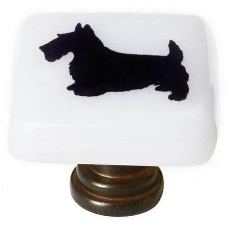 Scottie Dog Square Knob in Oil Rubbed Bronze Finish
