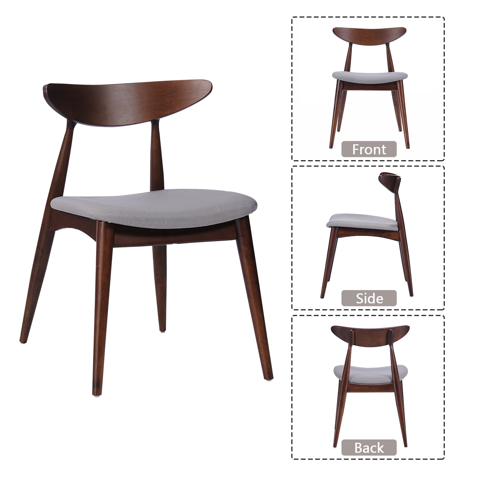 Kadyn Fabric Dining Chairs, Mid-Century Modern Upholstered Dining Chairs for Dinning Room&Living Room, Dining Room Fabric Chairs, 2-Pcs Set, Light Gray Kadyn Fabric Dining Chairs, Mid-Century Modern Upholstered Dining Chairs for Dinning Room&Living Room, Dining Room Fabric Chairs, 2-Pcs Set, Light Gray